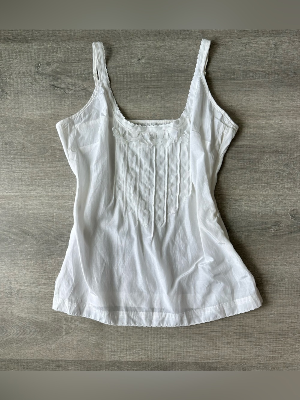 White Lace-Trim Cotton Cottagecore Top